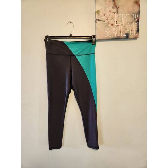 Zyia Active Jade River Stone Metallic Leggings Size 12 - Picture 1 of 3